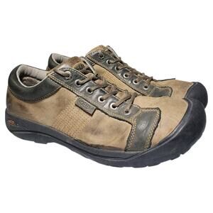 KEEN Austin Shoes Sneakers Mens Size 13 Brown Leather Low Lace Up Gorpcore 0708